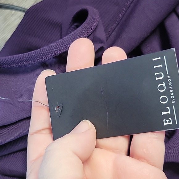 Eloquii NEW NWT Womans 1 Sleeve Mockneck Purple Dress Size 22/24 - Picture 10 of 10